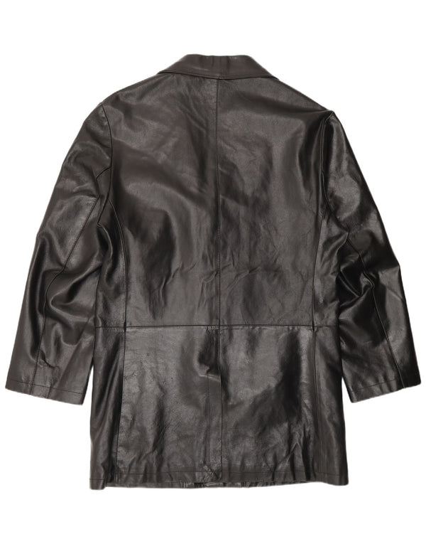Cappotto in pelle vintage da uomo IT 56 3XL Pelle nera