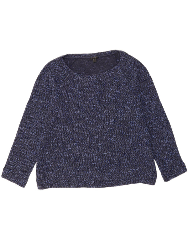 Maglione maglione oversize con scollo a barca da donna Cos UK 16 Grande blu navy screziato