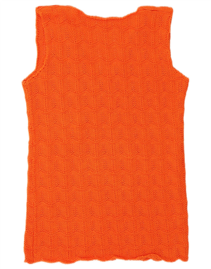 Canottiera vintage da donna UK 14 arancione medio