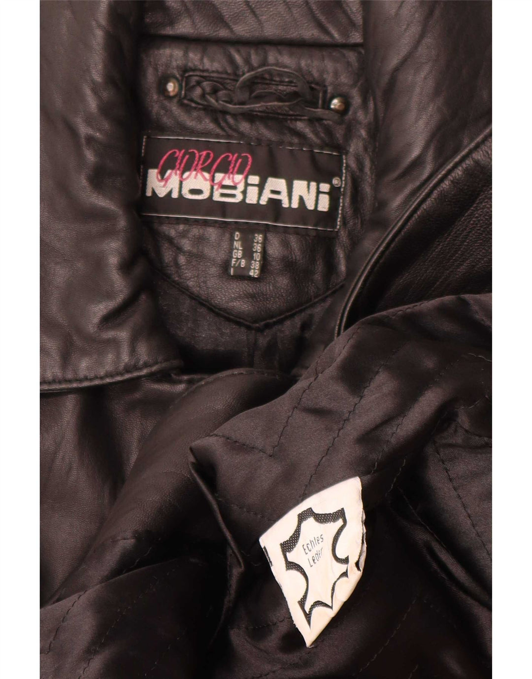 Giacca in pelle oversize da donna Giorgio Mobiani UK 10 piccola nera