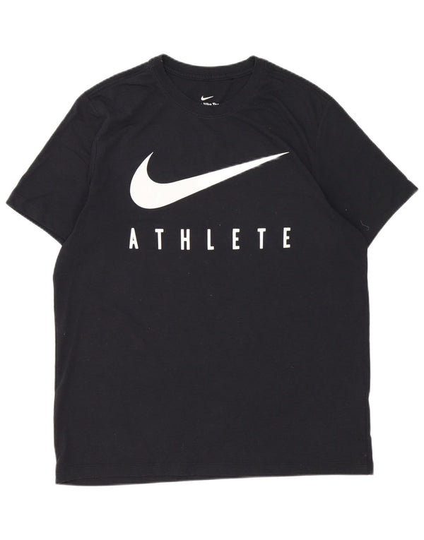 T-shirt grafica Nike Dri Fit da uomo, grande, in poliestere nero