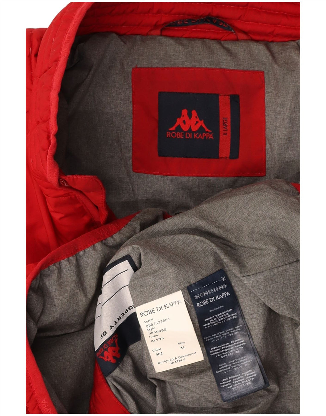 Giacca imbottita da donna KAPPA UK 18 XL poliestere rosso