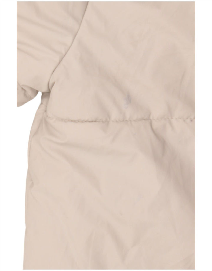 Giacca imbottita con cappuccio da donna Zara UK 16 grande poliestere bianco