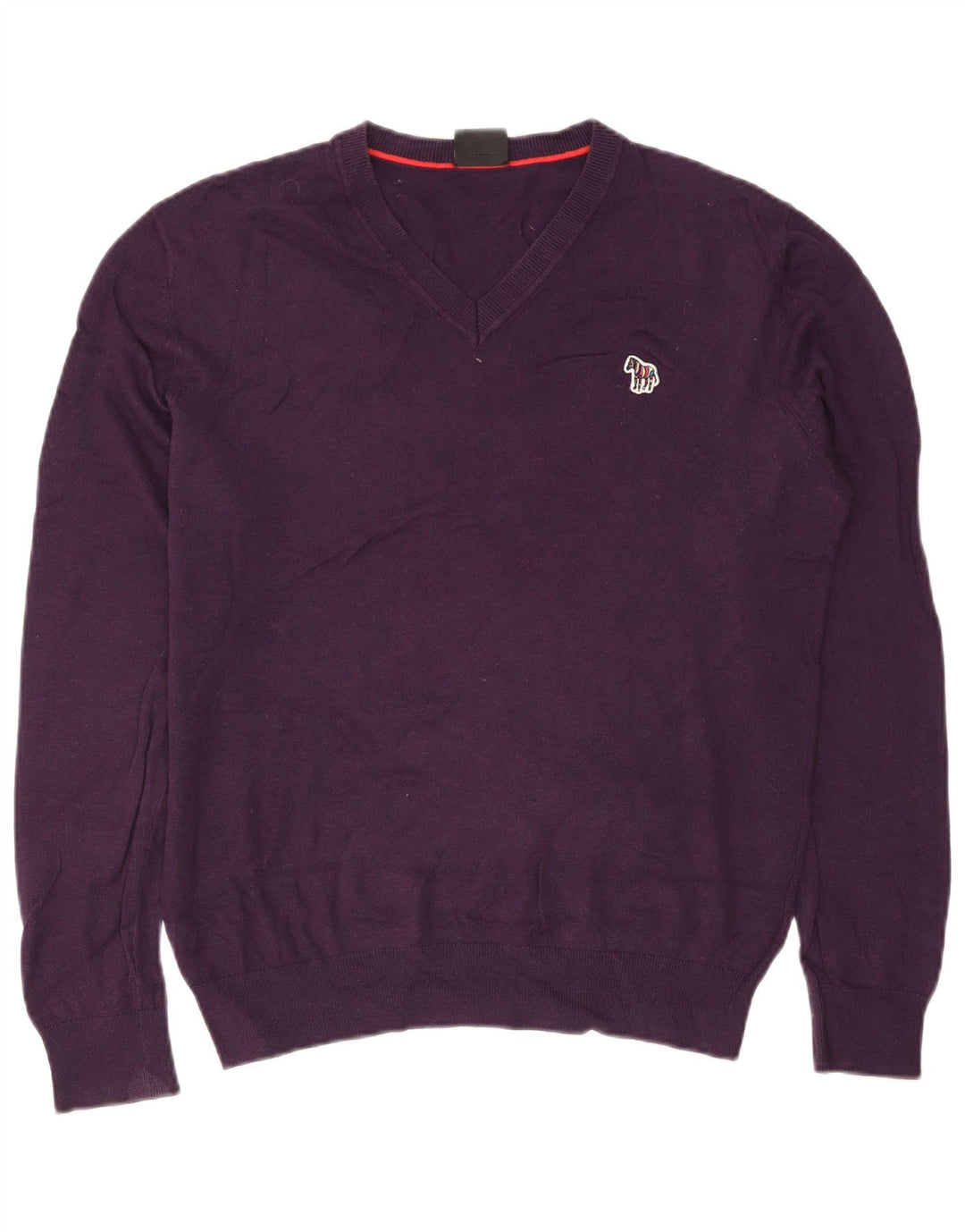 Maglione da uomo con scollo a V Paul Smith in cotone viola medio