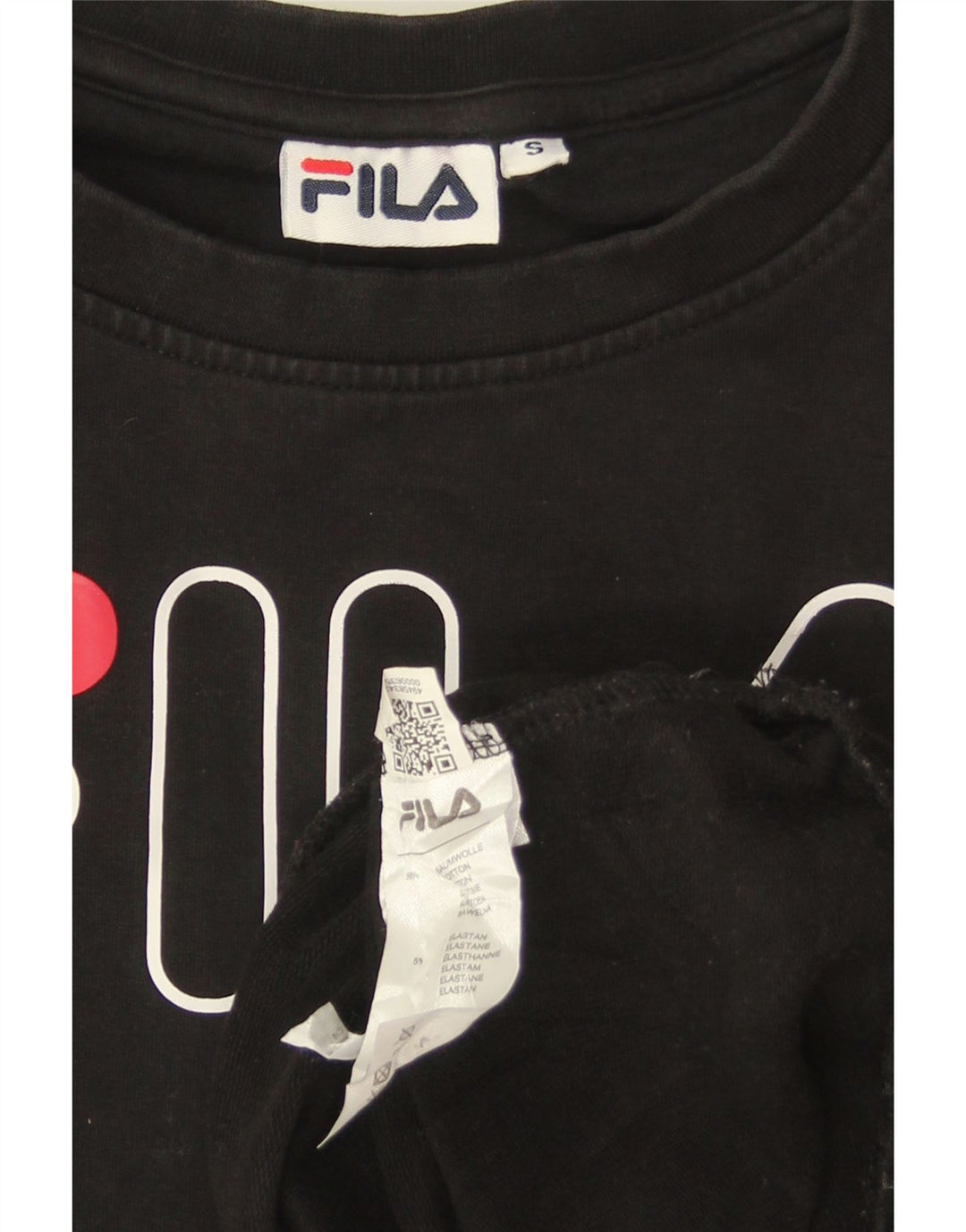 Maglione da donna con grafica oversize FILA UK 10 piccolo cotone nero
