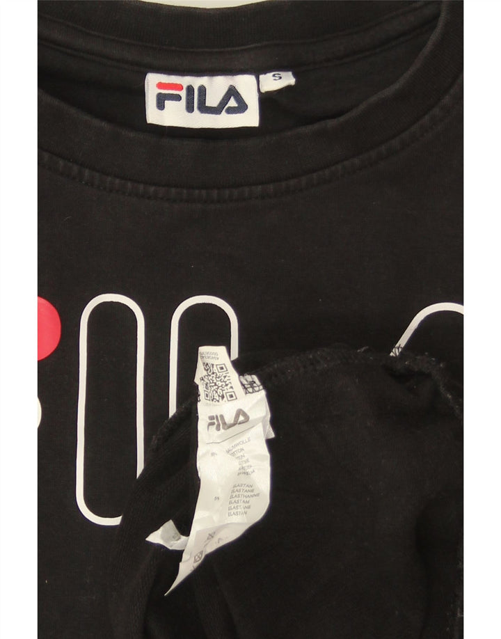 Maglione da donna con grafica oversize FILA UK 10 piccolo cotone nero