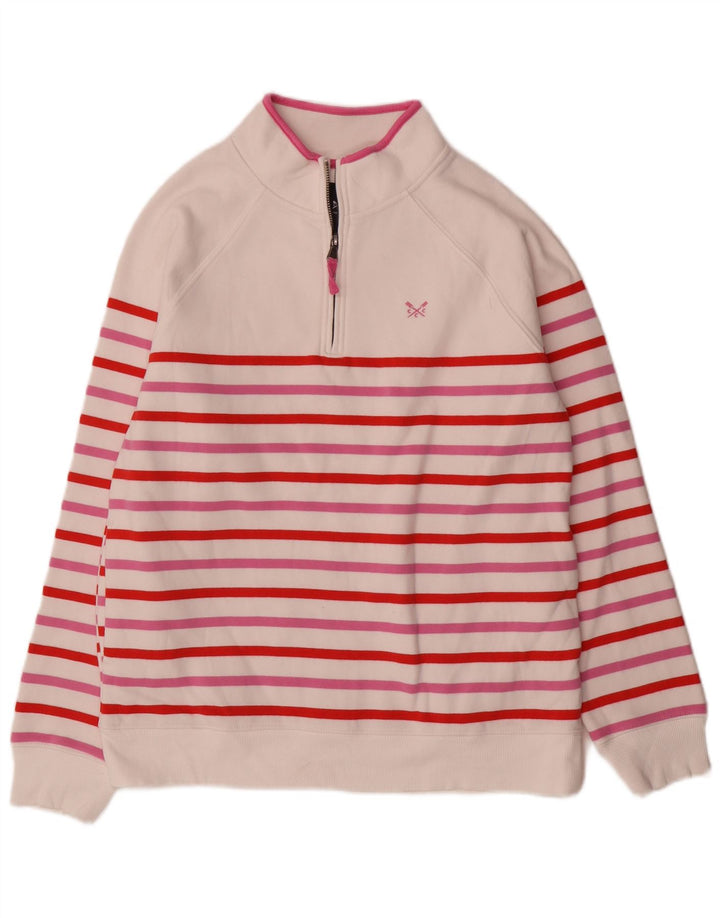 Crew Clothing Felpa da donna Maglione UK 12 Medio a righe multicolore