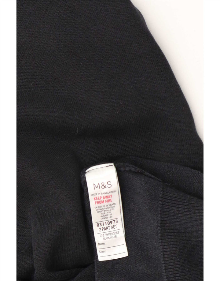 Maglione Marks & Spencer da ragazzo con scollo a V 15-16 anni in cotone nero