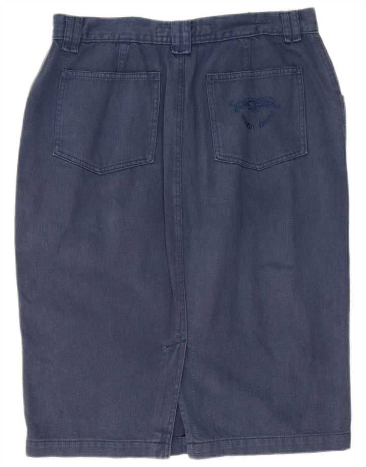 Gonna tubino da donna Krizia W33 grande in cotone blu navy