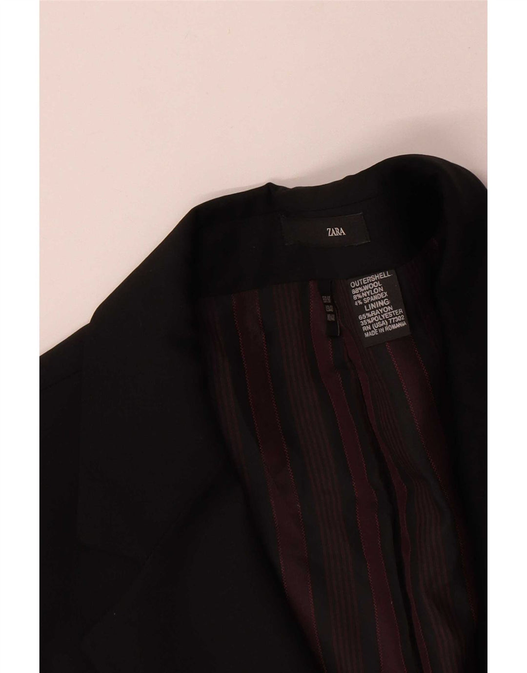 Giacca blazer a 2 bottoni da uomo Zara EU 50 lana nera media