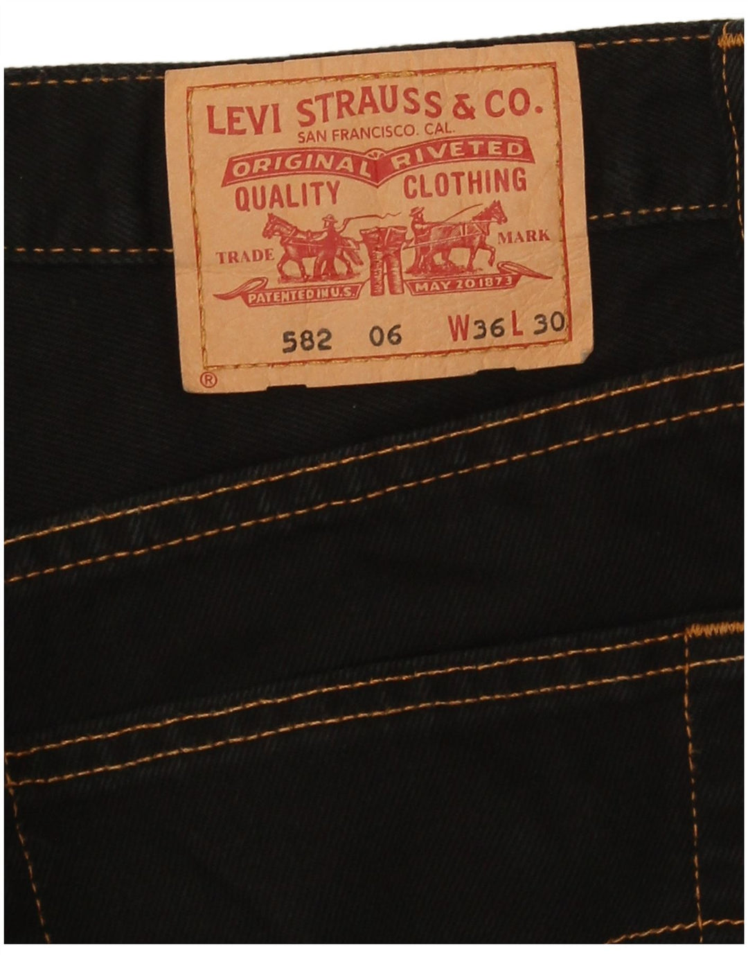 Levi's Uomo 582 Jeans dritti W36 L30 Neri