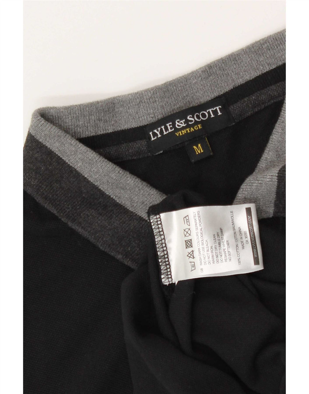 Polo da uomo Lyle & Scott in cotone color block medio nero