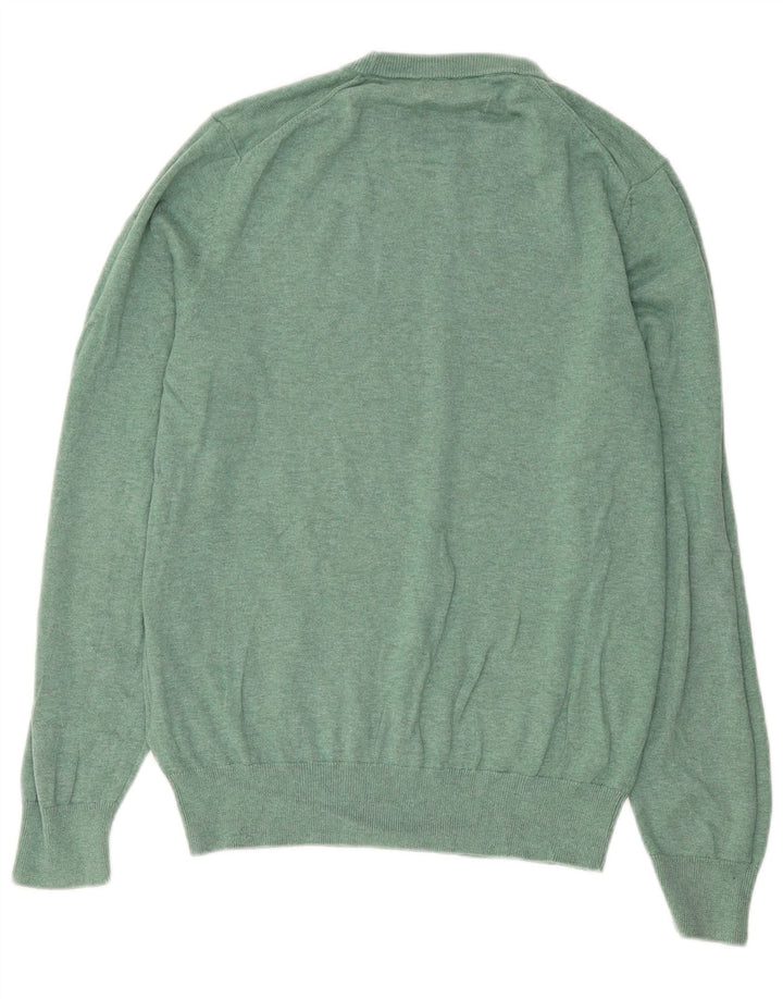 Maglione maglione girocollo da uomo Marks & Spencer in cotone verde medio