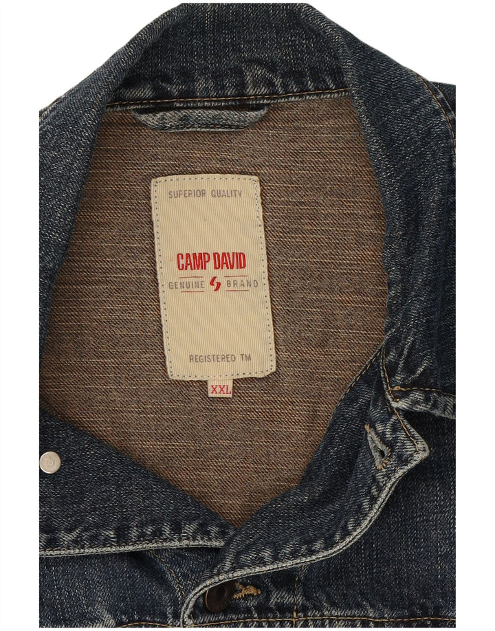 CAMP DAVID Mens Denim Jacket UK 44 2XL Blue Cotton