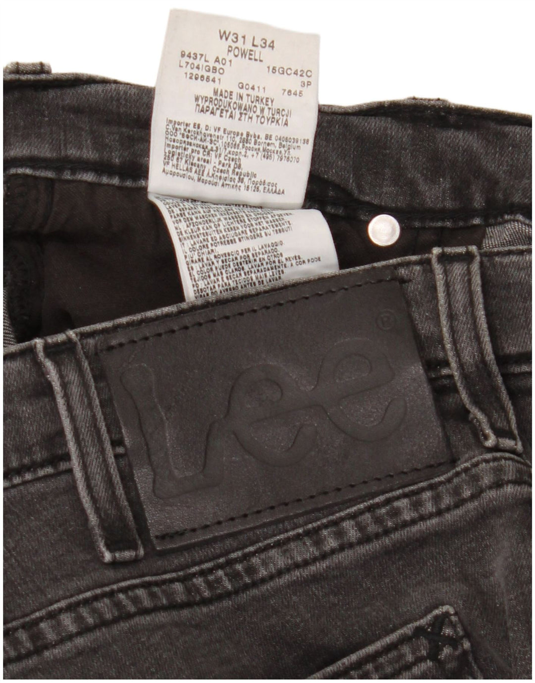 Jeans Lee Powell Slim da donna W31 L30 cotone grigio