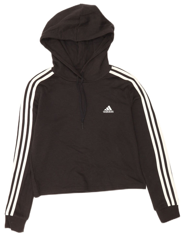 Maglione con cappuccio corto da donna Adidas UK 8/10 piccolo cotone nero