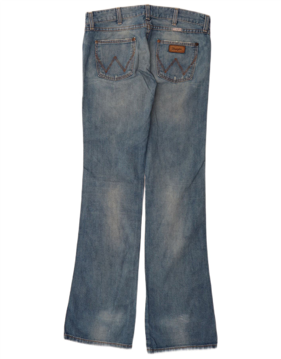 Wrangler Womens Megan Distressed Bootcut Jeans W28 L34 Cotone Blu