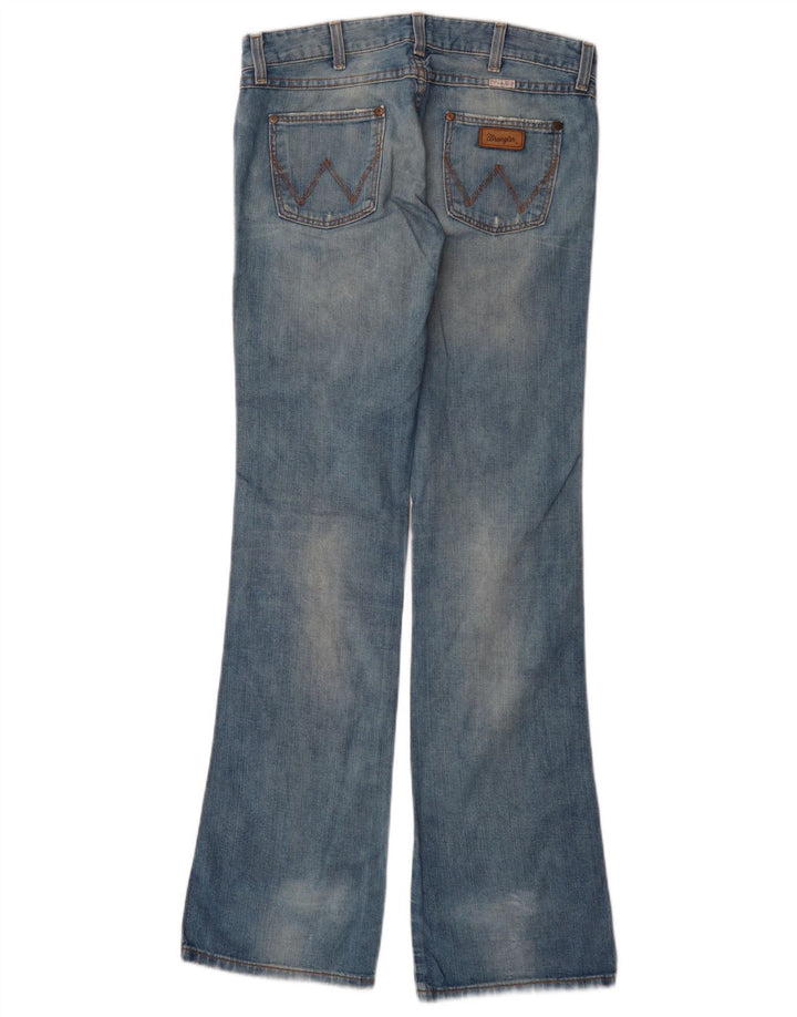Wrangler Womens Megan Distressed Bootcut Jeans W28 L34 Cotone Blu