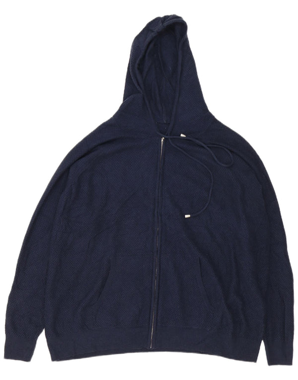 Maglione da uomo Marks & Spencer con zip e collo XL in viscosa blu navy