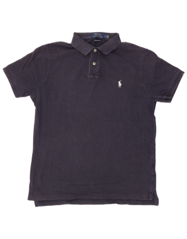 Polo Ralph Lauren Camicia slim fit personalizzata da uomo in cotone blu navy medio