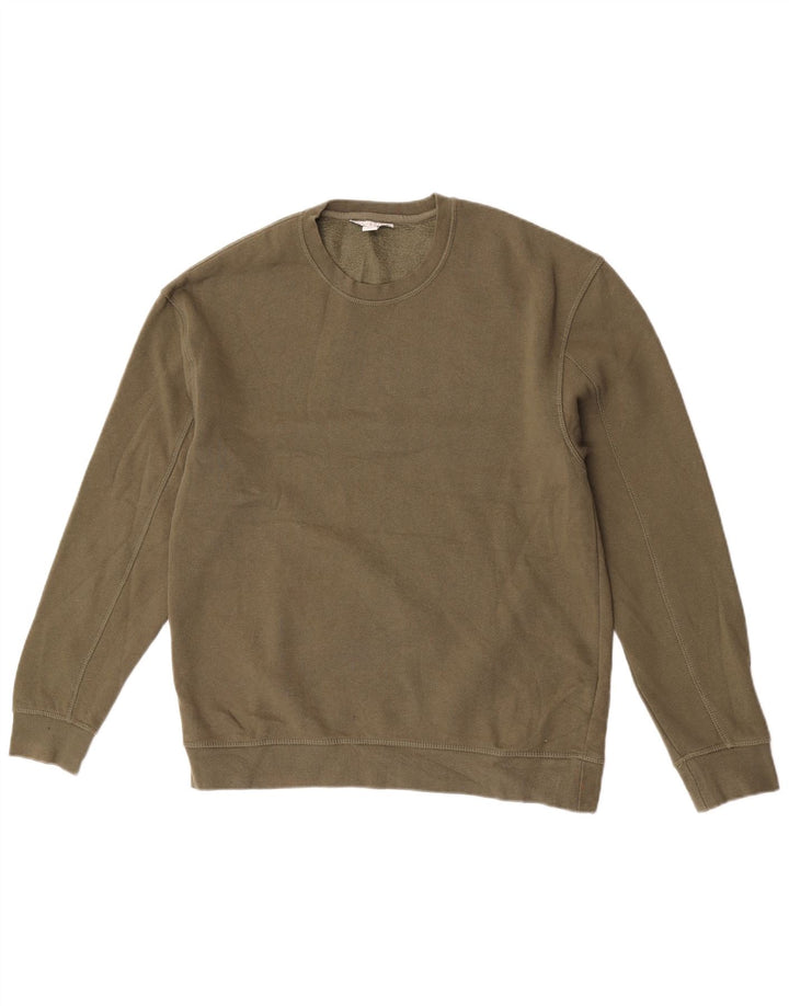 Topshop Felpa oversize da donna Maglione UK 10 Piccolo Cotone kaki