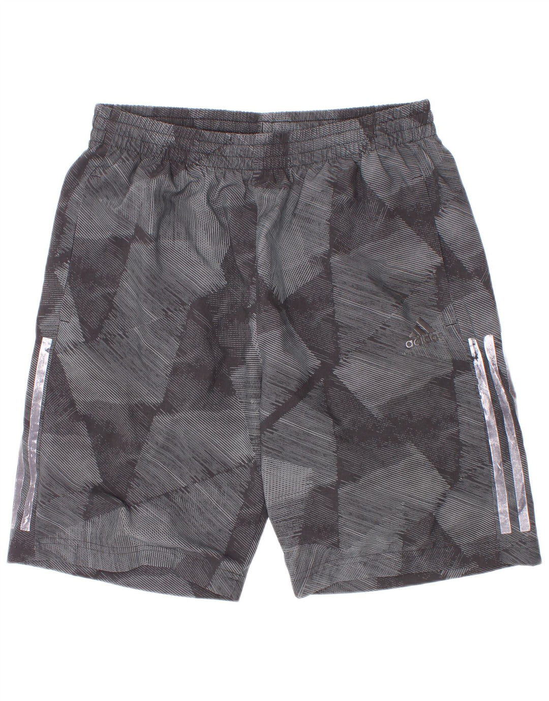 Pantaloncini sportivi Adidas Climalite da ragazzo 13-14 anni in poliestere geometrico grigio