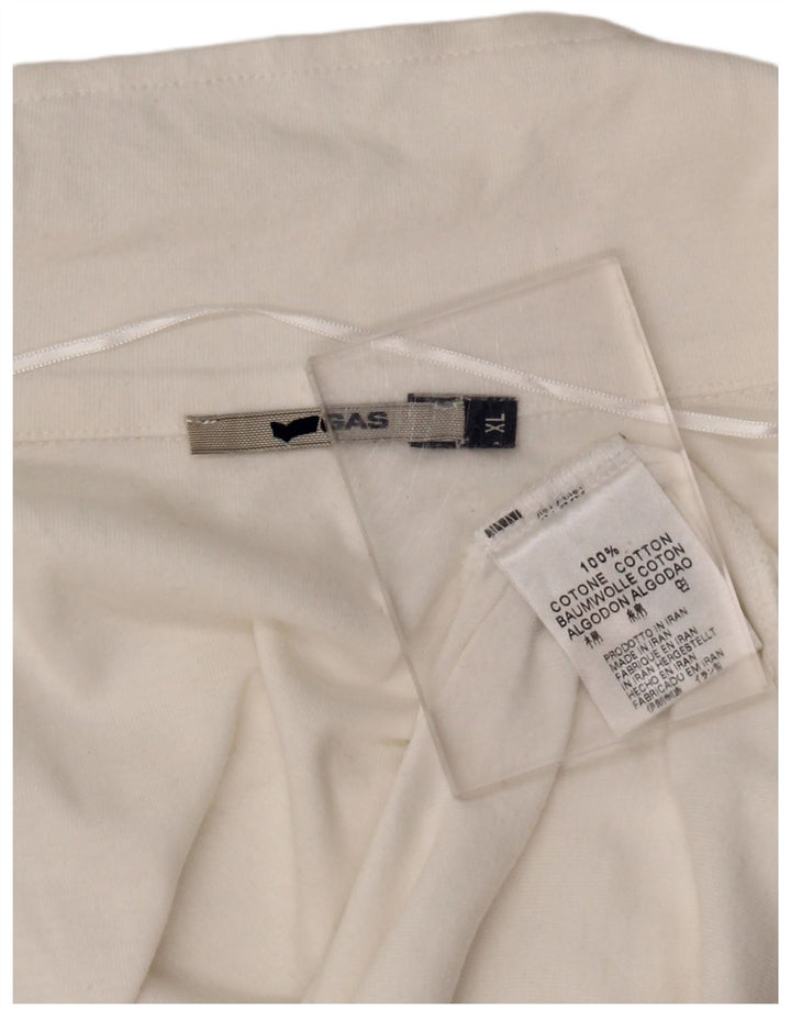 Polo grafica da donna GAS UK 18 XL cotone bianco