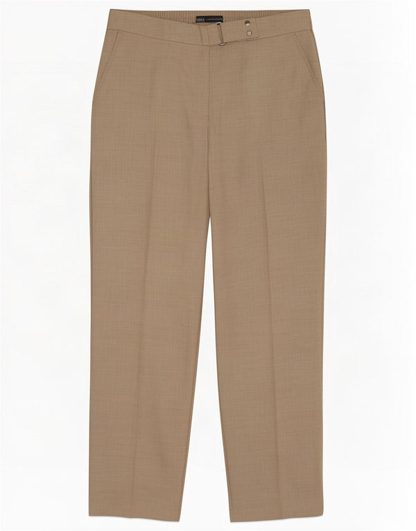 Pantaloni da abito dritti da donna Marks & Spencer UK 12 Medium W30 L28 Beige