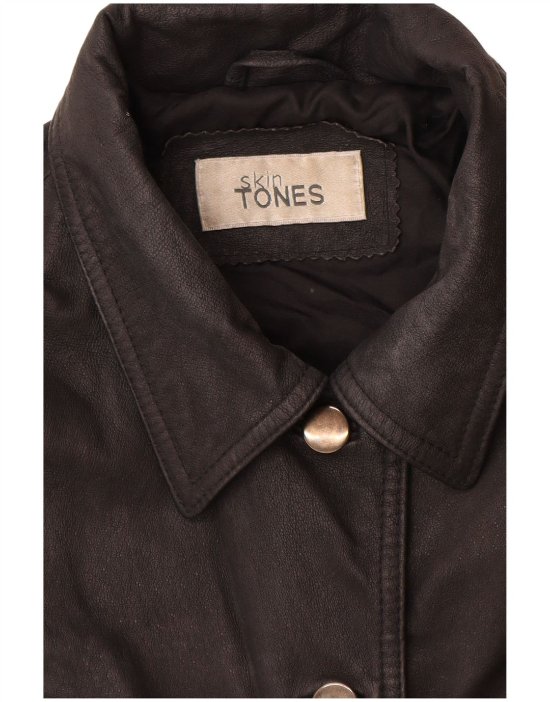 Giacca in pelle vintage da donna UK 16 grande in pelle nera