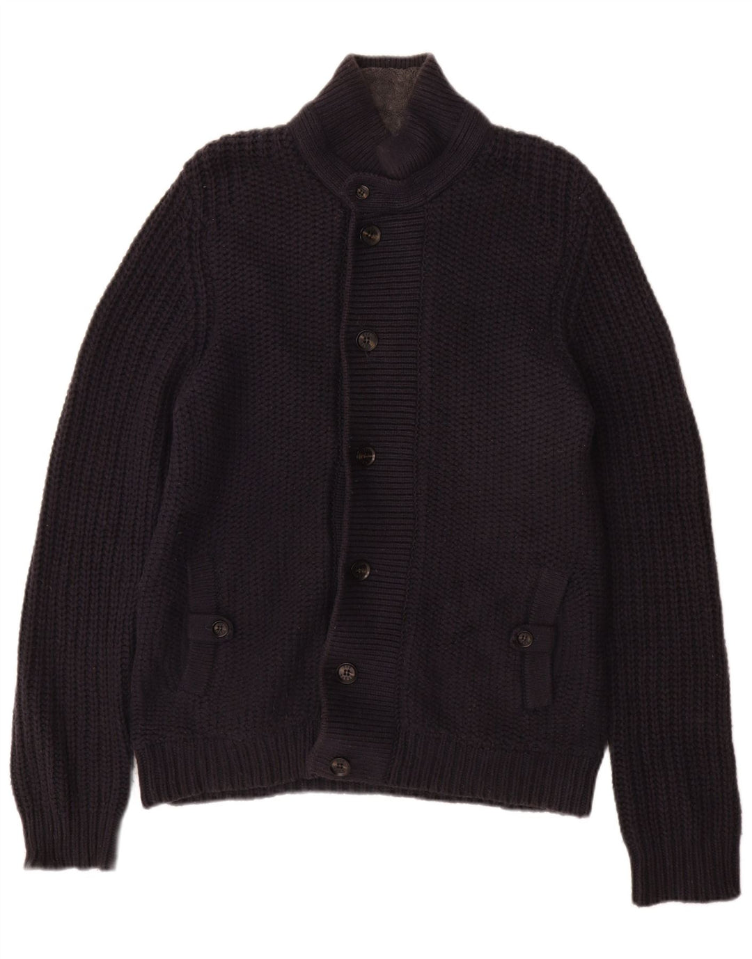 Maglione cardigan da uomo TED BAKER taglia 4 grande cotone blu navy