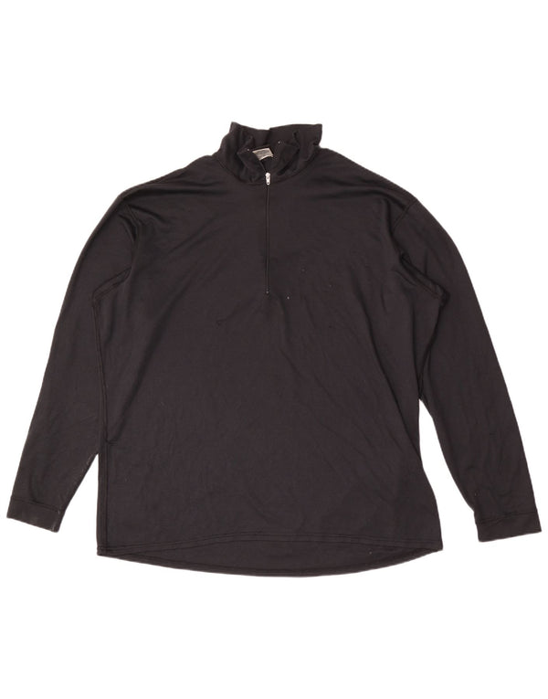 Patagonia Uomo Zip Neck Pullover Tuta Top XL Nero Poliestere