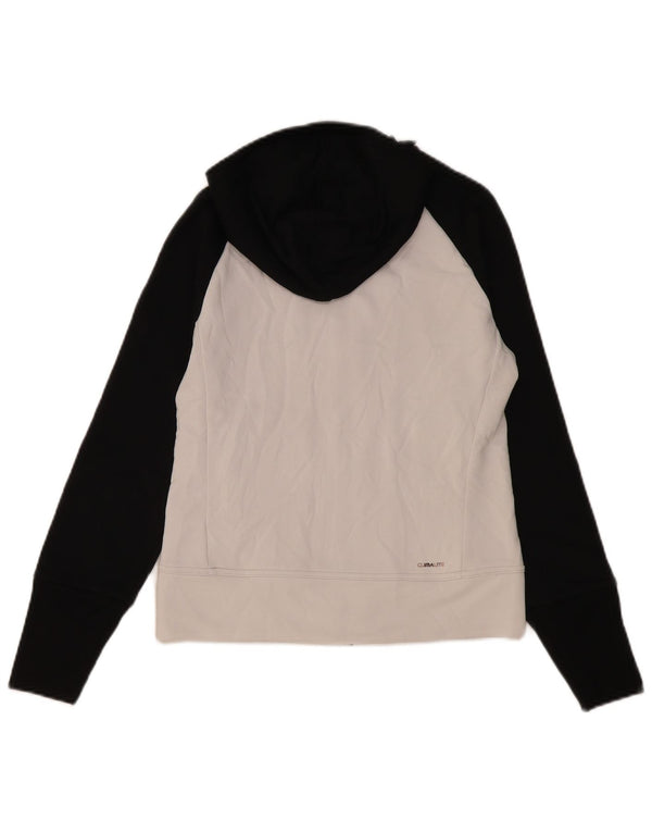 Felpa con cappuccio e zip da donna Adidas UK 10 Small Poliestere color block bianco