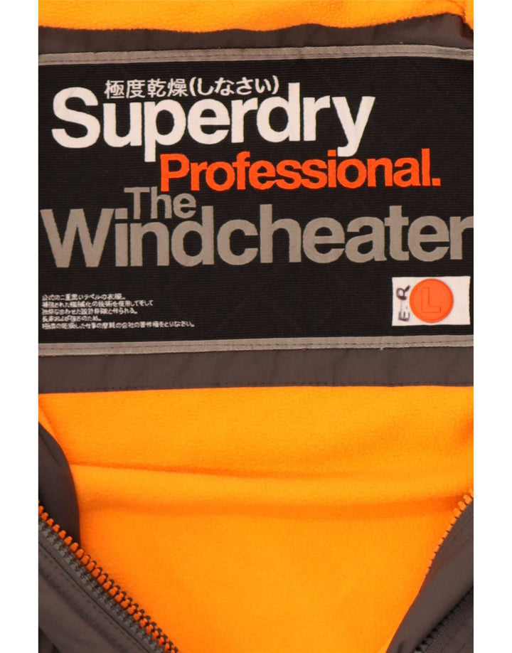 Giacca a vento da uomo Superdry The Windcheater Graphic Windbreaker UK 40 Large Grigia