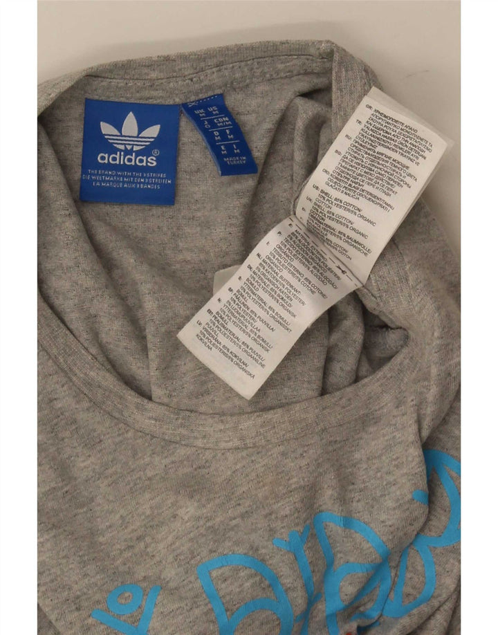 T-shirt grafica da uomo Adidas Top in cotone grigio medio