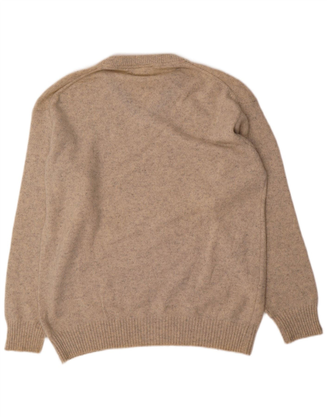 Murphy & Nye Maglione da uomo con scollo a V, grande lana screziata beige