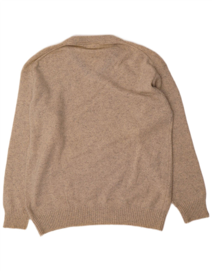 Murphy & Nye Maglione da uomo con scollo a V, grande lana screziata beige