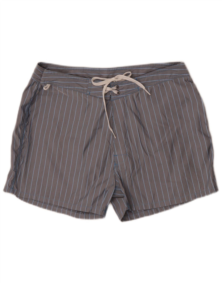 Pantaloncini da bagno da uomo Sundek grandi in poliestere gessato grigio