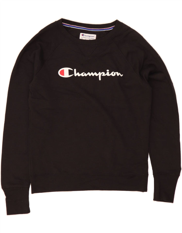 CHAMPION Felpa con grafica da uomo Maglione piccolo poliestere nero