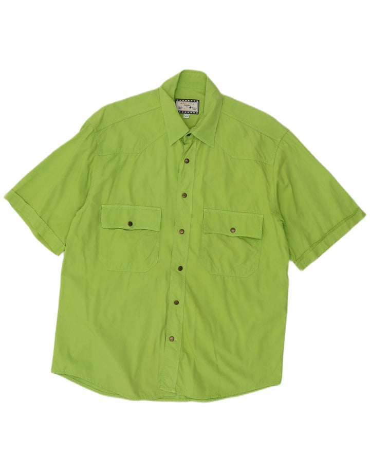 Camicia a maniche corte da uomo Azzurra Verde medio