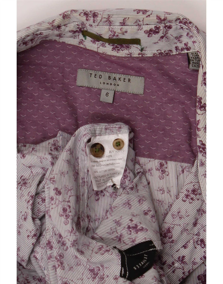 Camicia da uomo Ted Baker taglia 6 2XL cotone floreale grigio