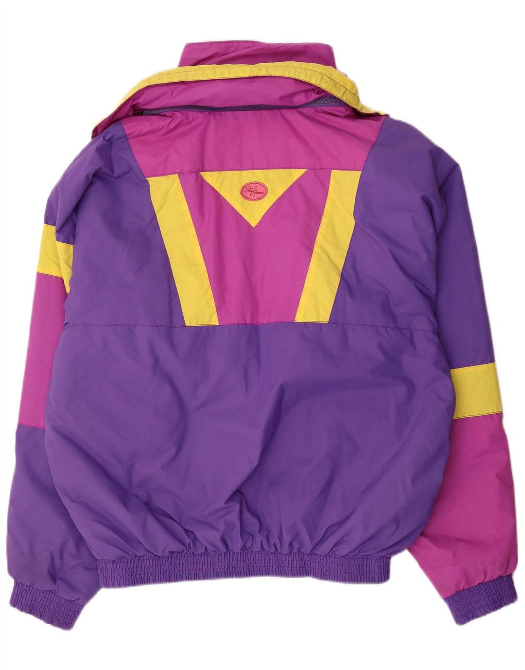 Giacca da sci vintage da uomo IT 54 XL Viola color block in poliammide