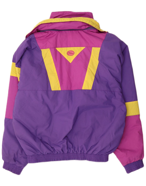 Giacca da sci vintage da uomo IT 54 XL Viola color block in poliammide