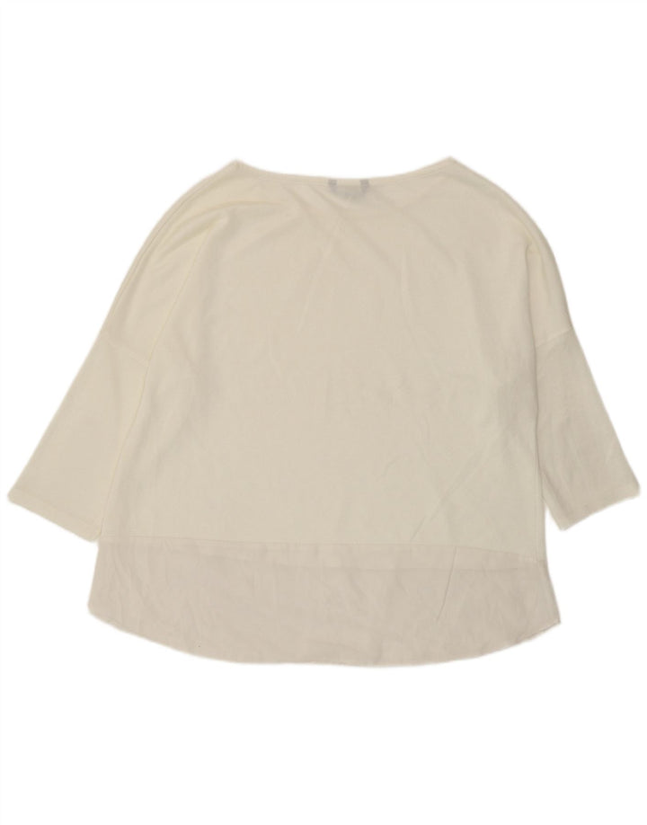 Maglietta da donna Marks & Spencer manica 3/4 UK 18 XL bianco sporco