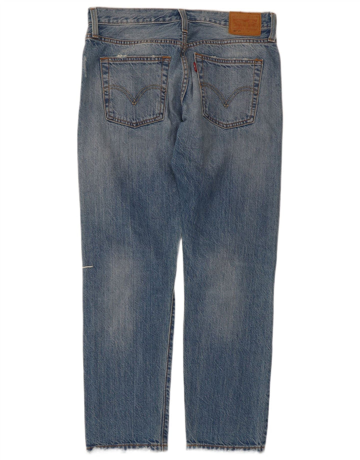 Levi's Jeans dritti invecchiati 501 CT da donna W26 L27 in cotone blu