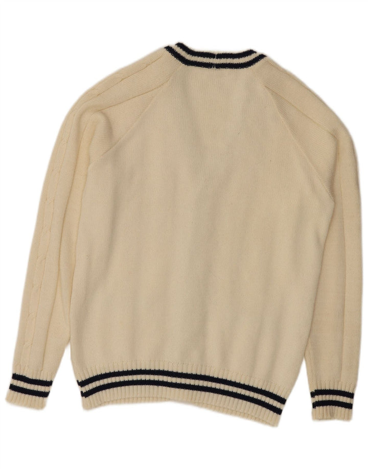 Maglione cardigan da uomo vintage bianco medio