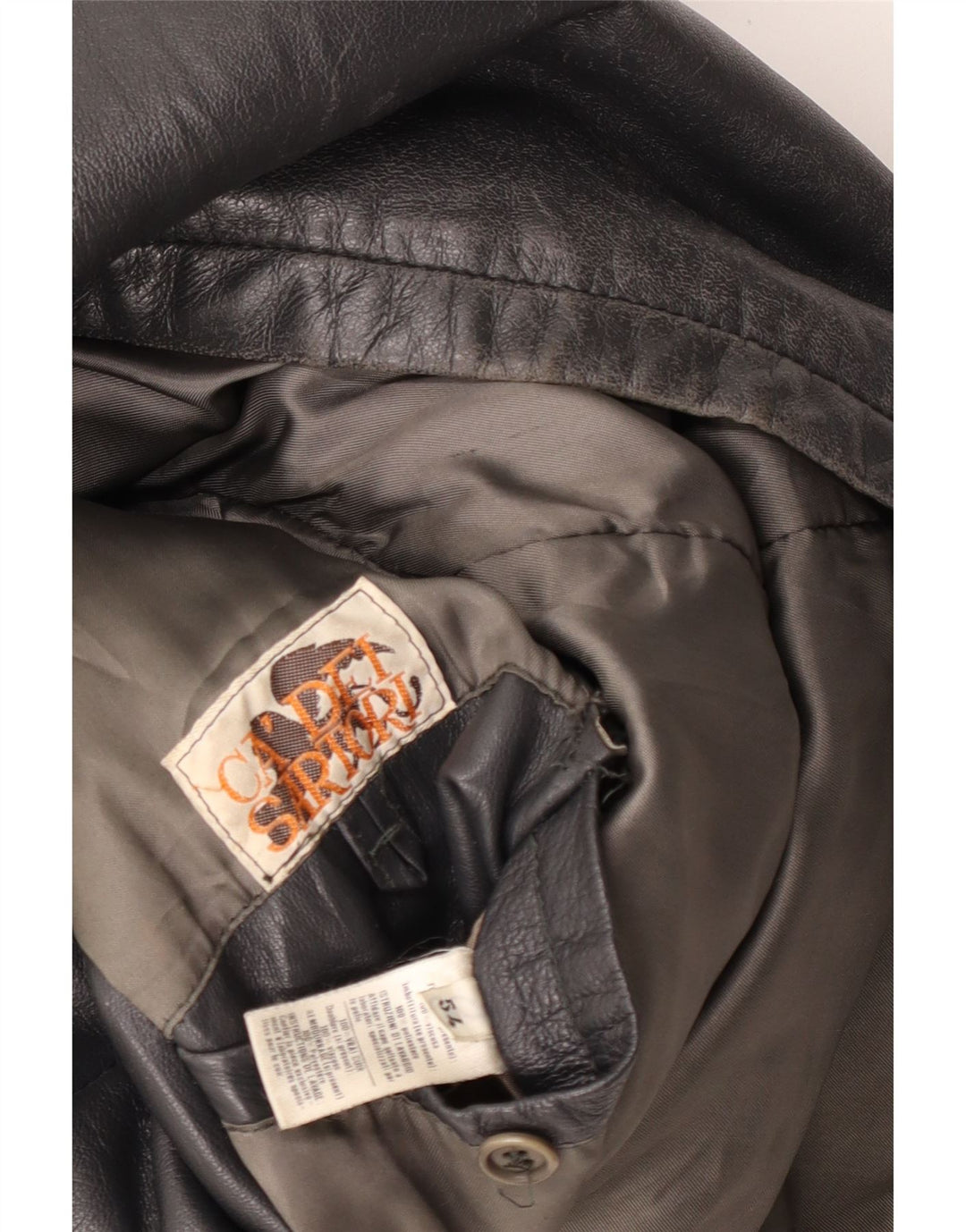 Giacca in pelle da uomo VINTAGE IT 54 2XL Pelle nera