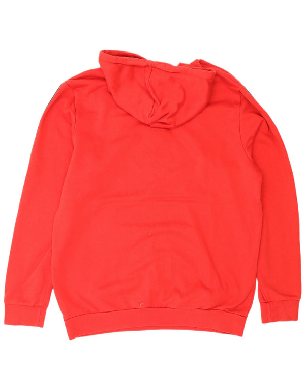Felpa con cappuccio grafica da uomo Adidas XL in cotone rosso