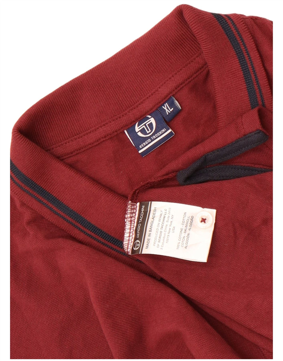 Polo da uomo Sergio Tacchini XL Bordeaux in cotone