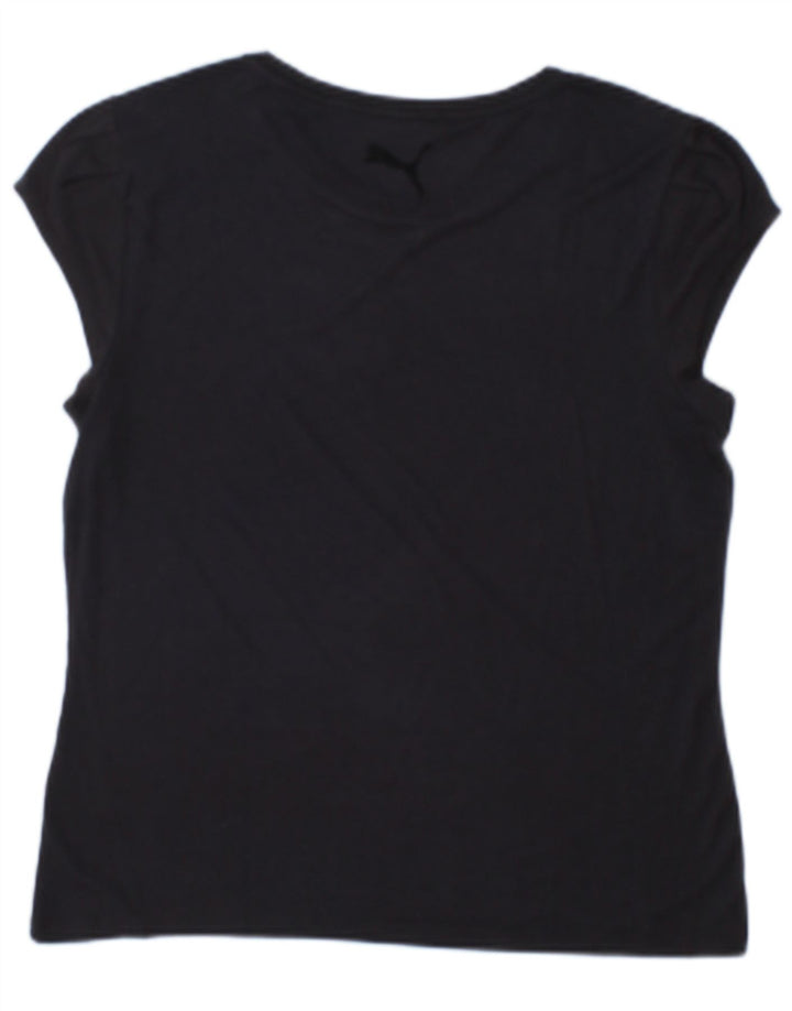 Top trasparente da donna Puma UK 12 Viscosa geometrica blu navy media