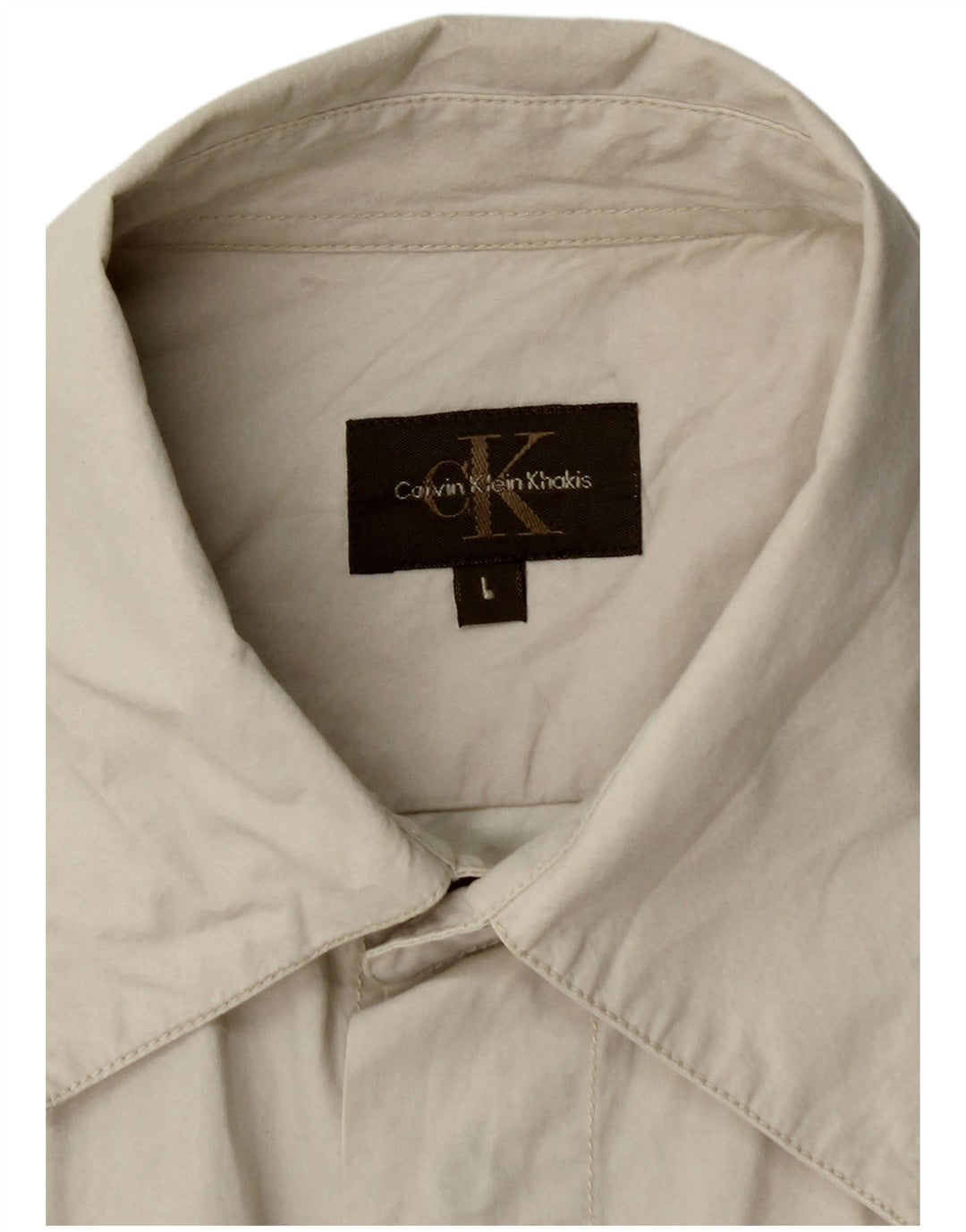 Camicia da uomo Calvin Klein grande in cotone beige